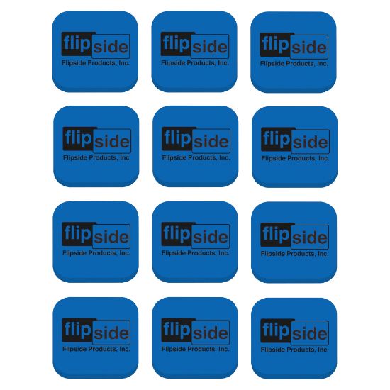 Picture of Flipside Magnetic Whiteboard EVA Foam Student Erasers, 1inH x 2inW x 2inD, Blue, Pack Of 12