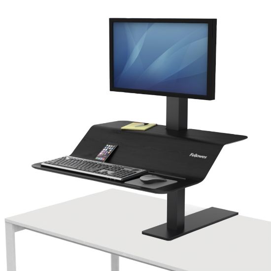 Picture of Fellowes Lotus VE Steel Sit-Stand Workstation, Single, Black