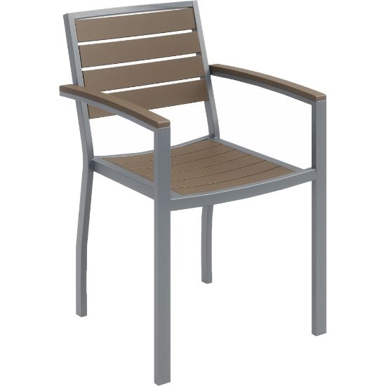 Picture of KFI Studios Eveleen Outdoor Arm Chair, Mocha/Silver