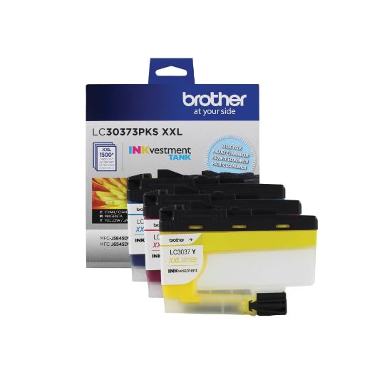 Picture of Brother LC3037 Cyan; Magenta; Yellow Super-High-Yield Ink Cartridges, Pack Of 3, LC30373PKS