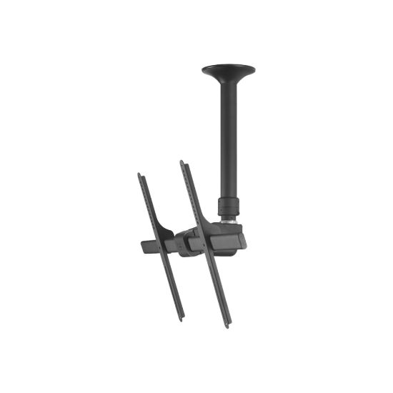 Picture of Atdec ceiling mount for large display, short pole - Loads up to 143lb - Back - Universal VESA up to 800x500 - Upgradeable - 360 deg. display rotation - Adjustable drop length 21.6in to 35.4in - Quick display release, 30 deg. tilt, pan, landscape/portrait