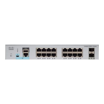 Picture of Cisco Catalyst 2960L-SM-16TS - Switch - smart - 16 x 10/100/1000 + 2 x Gigabit SFP (uplink) - plug-in module