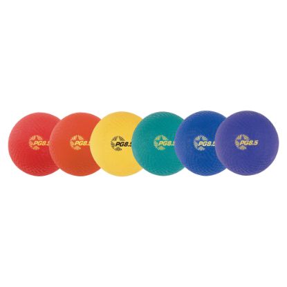 Picture of Champion Sports Playground Ball - 8.50in - Nylon - Red, Yellow, Green, Orange, Purple, Royal Blue - 6 / Set