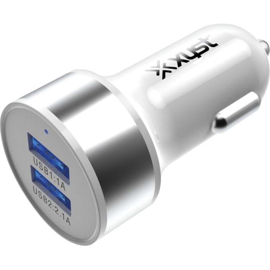 Picture of XYST 2.4-Amp Dual USB Car Charger (White) - 12 V DC Input - 5 V DC/2.40 A Output - White