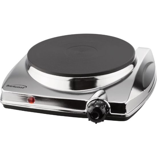 Picture of Brentwood TS-337 1000w Electric Hotplate, Silver - 1 x Burner - Cast Iron Burner - Plastic, Metal