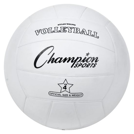 Picture of Champion Sports Rubber Volleyball - Rubber, Nylon - White - 1  Each