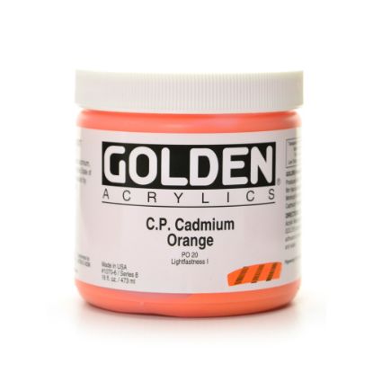 Picture of Golden Heavy Body Acrylic Paint, 16 Oz, Cadmium Orange (CP)