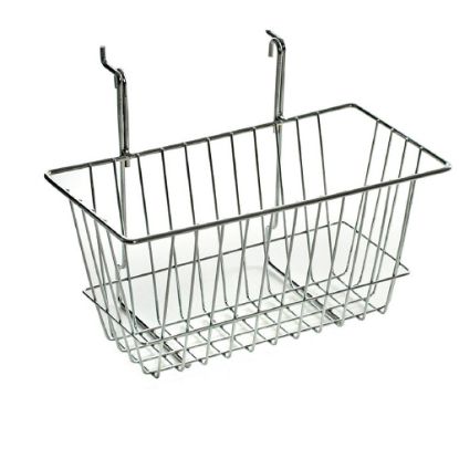 Picture of Azar Displays Chrome Wire Baskets, Small Size, 6 1/4in x 12in x 6in, Silver, Pack Of 2