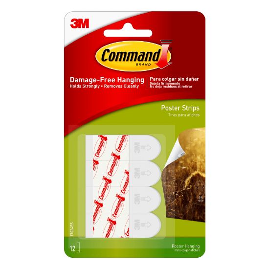 Picture of Command Poster Strips, 12-Command Strips, Damage-Free, White