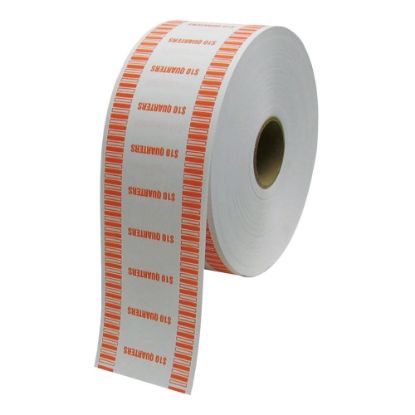 Picture of Control Group Automatic Coin Wraps, Quarters, Orange, 2,000 Wraps Per Roll, Pack Of 8 Rolls