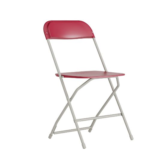 Picture of Flash Furniture HERCULES Series Premium Plastic Folding Chair, Red/Gray