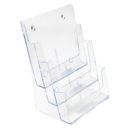 Picture of Deflecto 3-Tier Magazine Literature Holder, 12 5/8inH x 9 1/2inW x 6 1/4inD, Clear