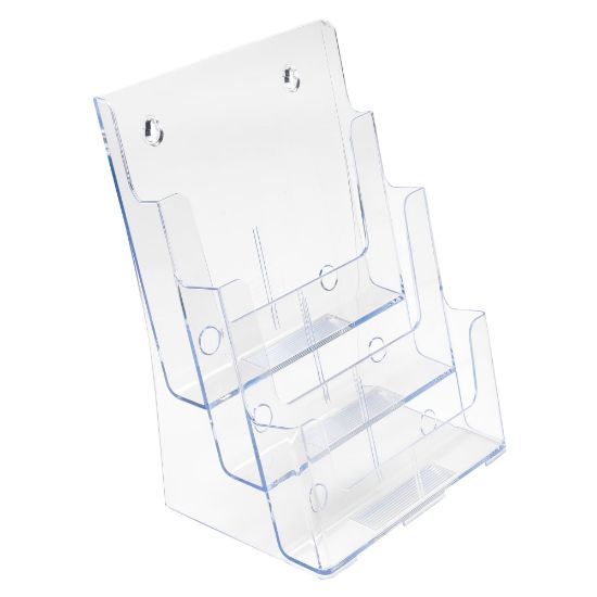 Picture of Deflecto 3-Tier Magazine Literature Holder, 12 5/8inH x 9 1/2inW x 6 1/4inD, Clear