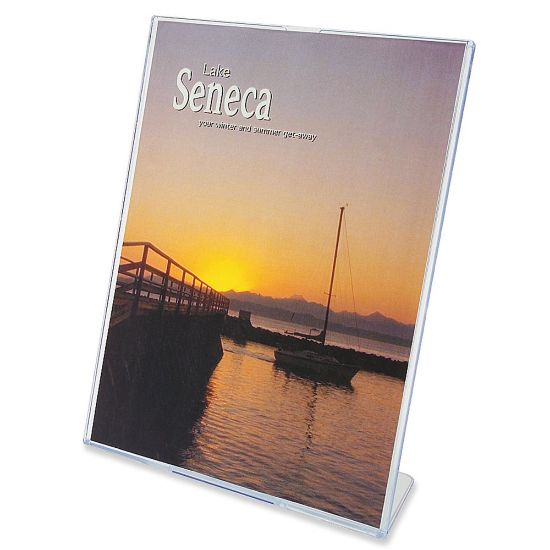 Picture of Deflecto Superior Image Slanted Sign Holder, 8 1/2in x 11in, Clear