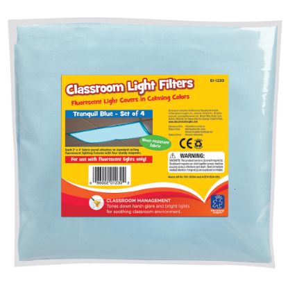 Picture of Educational Insights Classroom Fluorescent Light Filters, 36in x 24in, Tranquil Blue, Pack Of 4