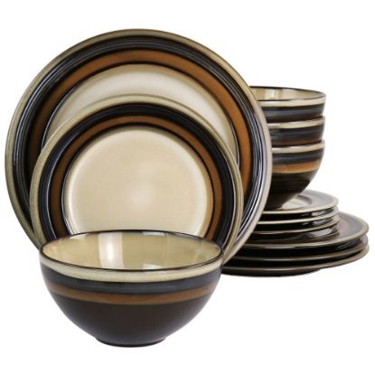 Picture of Gibson Elite Everston 12-Piece Dinnerware Set, Brown