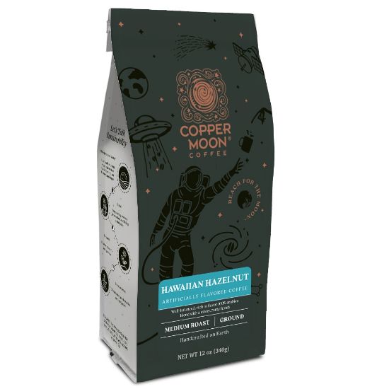 Picture of Copper Moon Coffee Ground Coffee, Hawaiian Hazelnut Blend, 12 Oz Per Bag