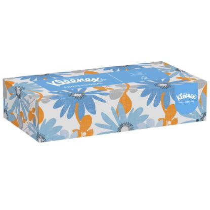 Picture of Kleenex 2-Ply Facial Tissues, FSC Certified, White, 125 Tissues Per Box, Case Of 48 Flat Boxes