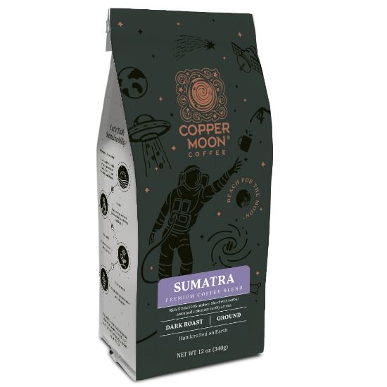 Picture of Copper Moon Coffee Ground Coffee, Sumatra Blend, 12 Oz Per Bag