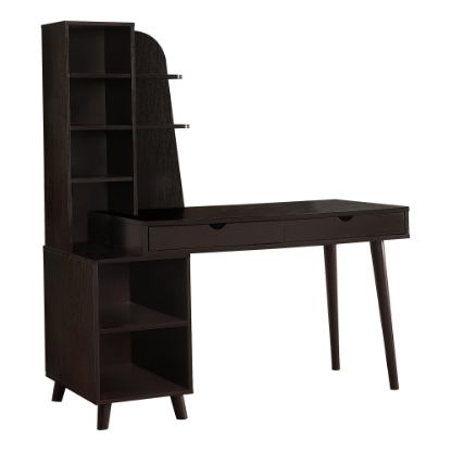 Picture of Monarch Specialties Junior 55-1/4in Computer Desk With Bookcase, Espresso