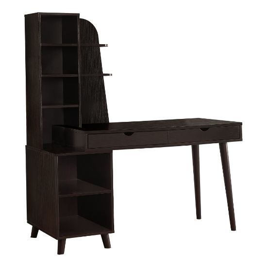 Picture of Monarch Specialties Junior 55-1/4in Computer Desk With Bookcase, Espresso