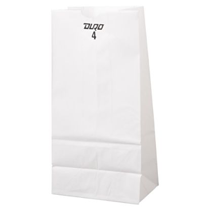 Picture of General Paper Grocery Bags, #4, 9 3/4inH x 5inW x 3 3/8inD, White, Pack Of 500 Bags