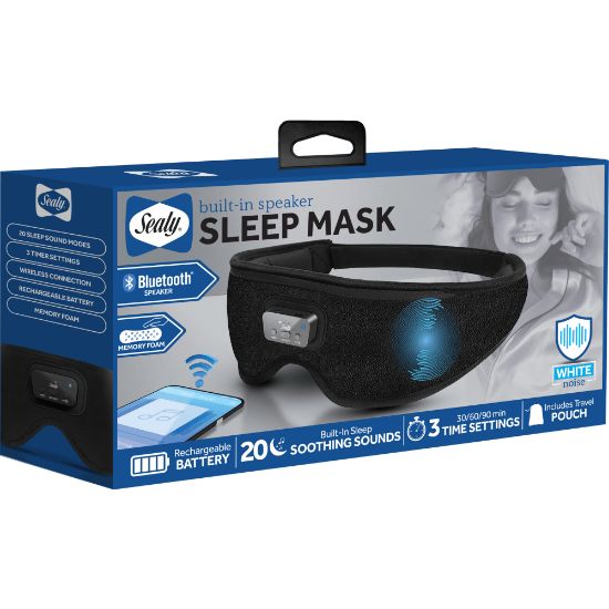 Picture of Sealy SL-HW-SN-110-BK Sleep Mask With Bluetooth Earphones, 6inH x 9'W x 2inD, Black