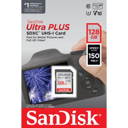 Picture of SanDisk Ultra PLUS SDXC UHS-I card, 128GB