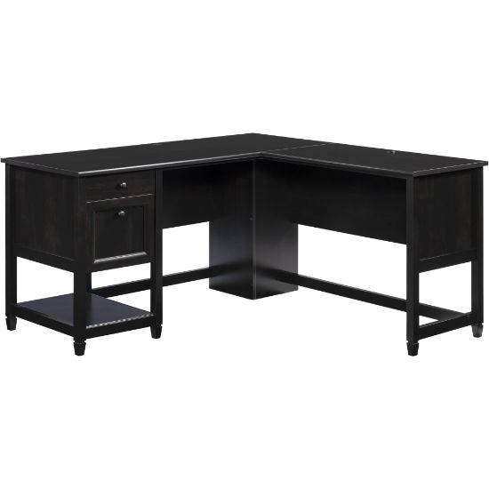 Picture of Sauder Edge Water 59inW L-Computer Desk With Drawers, Estate Black