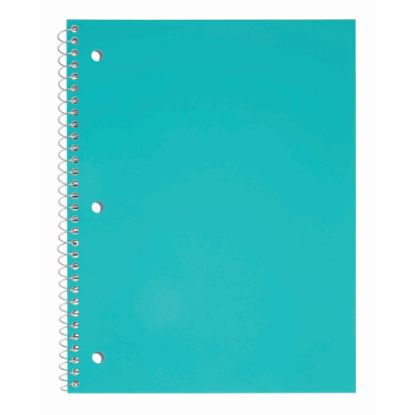 Picture of Just Basics Poly Spiral Notebook, 8in x 10-1/2in, 1 Subject, College Ruled, 70 Sheets, Teal