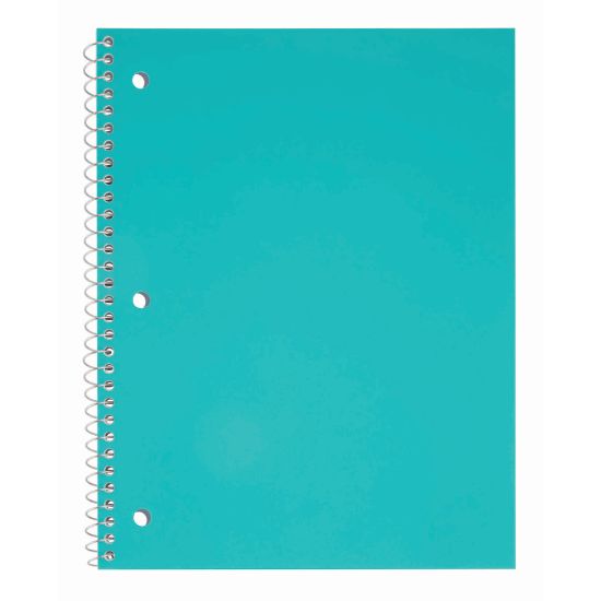 Picture of Just Basics Poly Spiral Notebook, 8in x 10-1/2in, 1 Subject, College Ruled, 70 Sheets, Teal