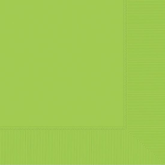 Picture of Amscan Lunch Napkins, 6-1/2in x 6-1/2in, Kiwi Green, 100 Napkins Per Pack, Case Of 4 Packs