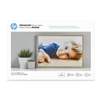 Picture of HP Advanced Photo Paper for Inkjet Printers, Glossy, 13in x 19in, 66 Lb., Pack Of 20 Sheets (CR696A)