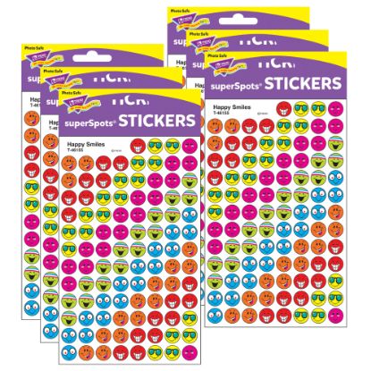 Picture of Trend SuperSpots Stickers, Happy Smiles, 800 Stickers Per Pack, Set Of 6 Packs