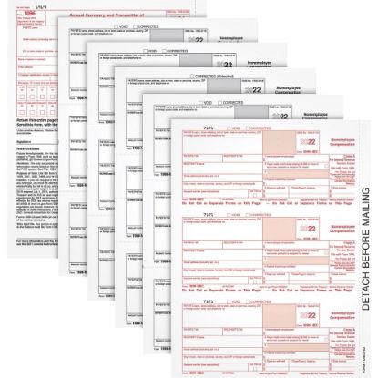 Picture of TOPS 5-part 1099-NEC Tax Forms - 5 Part - White - 50 / Pack