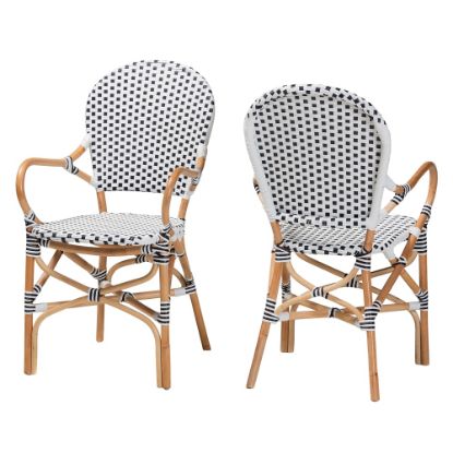 Picture of bali & pari Naila Classic French Bistro Chairs, Brown, Set Of 2 Chairs