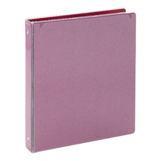 Picture of Office Depot Brand Fashion 3-Ring Binder, 1in Round Rings, Pink Glitter