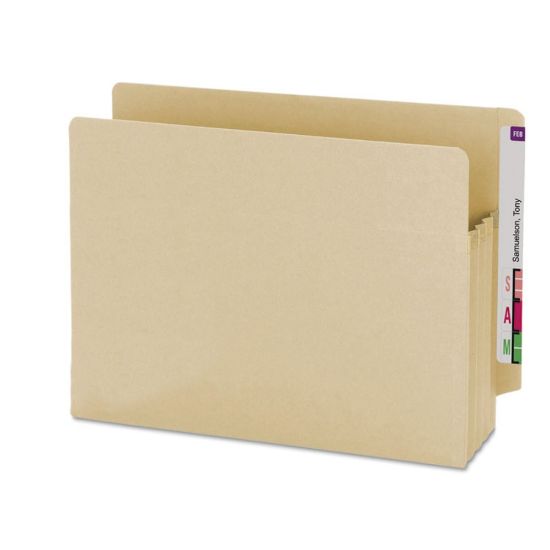 Picture of Smead TUFF End-Tab File Pockets, 3 1/2in Expansion, Letter Size, Manila, Box Of 10