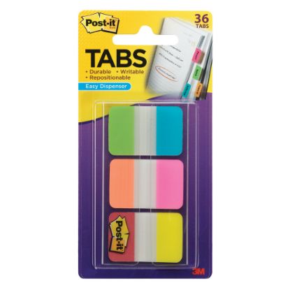 Picture of Post-it 1in x 1 1/2in Durable Index Tabs, Assorted, 6 Tabs Per Pad, Pack Of 6 Pads