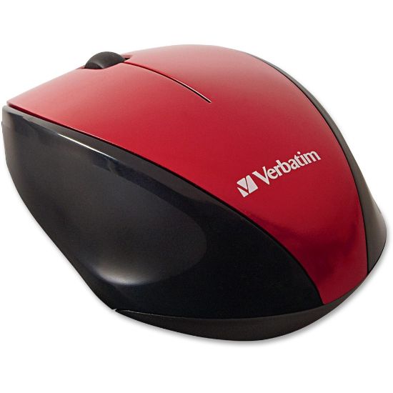 Picture of Verbatim Wireless USB 2.0 Notebook Multi-Trac Blue LED Mouse, Red