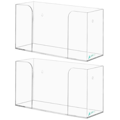 Picture of Alpine Acrylic Single Box Glove Dispensers, 5-1/3in x 10-1/5in x 4in, Clear, Pack Of 2 Dispensers