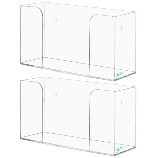 Picture of Alpine Acrylic Single Box Glove Dispensers, 5-1/3in x 10-1/5in x 4in, Clear, Pack Of 2 Dispensers