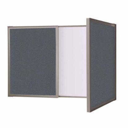 Picture of Ghent VisuALL PC Fabric Non-Magnetic Bulletin Board, 24in x 36in, Gray, Satin Aluminum Frame