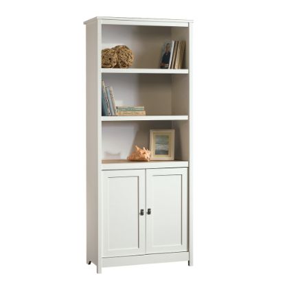 Picture of Sauder Cottage Road 72inH 5-Shelf Library With Doors, Soft White