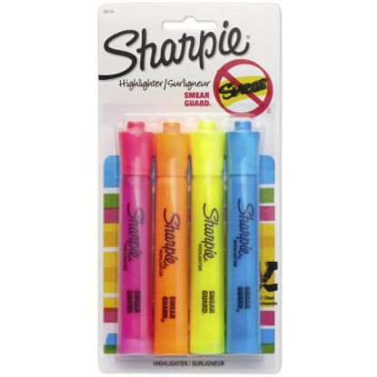 Picture of Sharpie Tank Style Highlighters, Chisel Tip, Assorted Colors, 4 Count