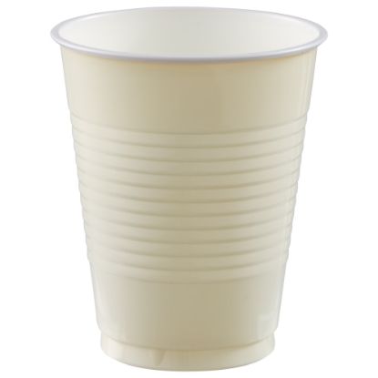 Picture of Amscan Plastic Cups, 18 Oz, Vanilla Creme, Set Of 150 Cups