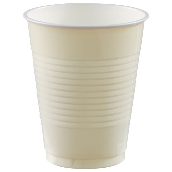 Picture of Amscan Plastic Cups, 18 Oz, Vanilla Creme, Set Of 150 Cups