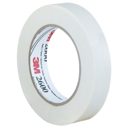 Picture of 3M 2600 Masking Tape, 3in Core, 1in x 180ft, White, Case Of 12