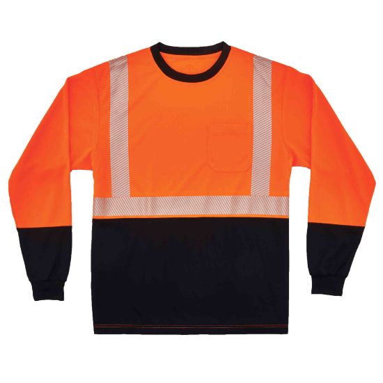 Picture of Ergodyne GloWear 8281BK Type R Class 2 Performance Long Sleeve T-Shirt, Small, Orange