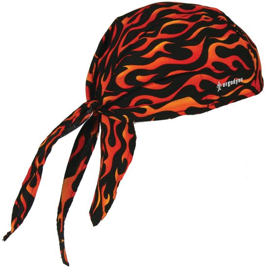 Picture of Ergodyne Chill-Its 6615 High-Performance Dew Rags, Flames, Pack Of 6 Dew Rags